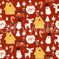 Happy Ho Ho Ho text on the Retro Christmas Cheer Wallpaper.