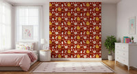 Cute red truck on the Retro Christmas Cheer Wallpaper pattern.