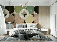 Geometric circles pattern on the Retro Circle Harmony Wall Mural.