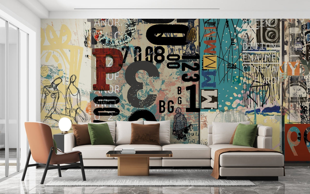 Order Retro Collage Peel & Stick Wallpaper Mural Now