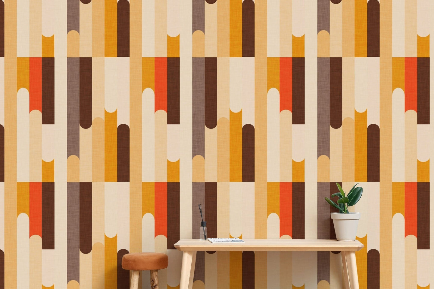 Classic retro-inspired wallpaper design
