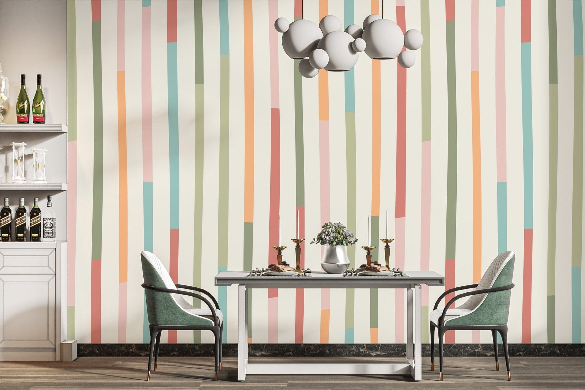 Vibrant striped wallpaper for modern rooms
