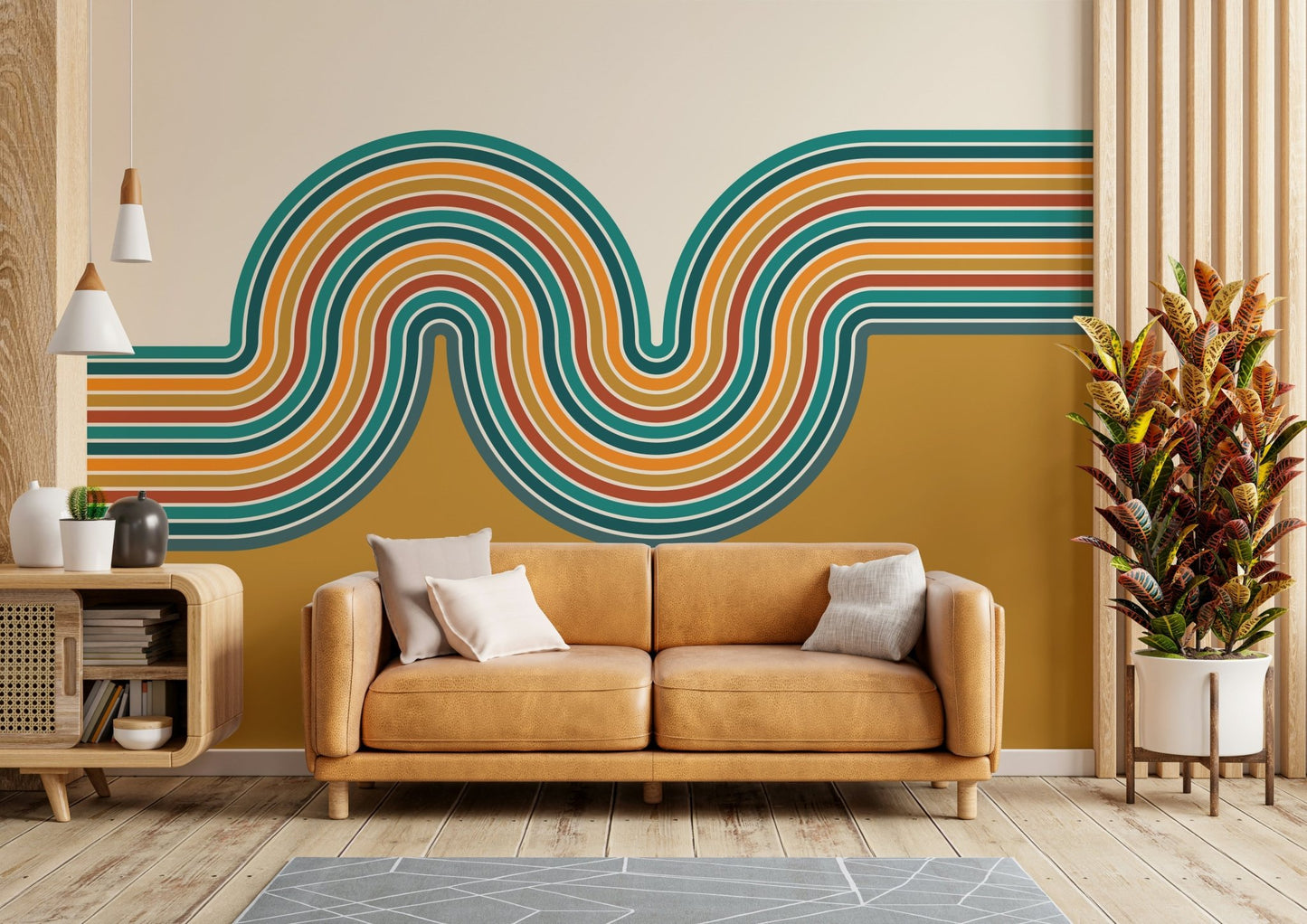 Close-up of sweeping curves mural wallpaper

