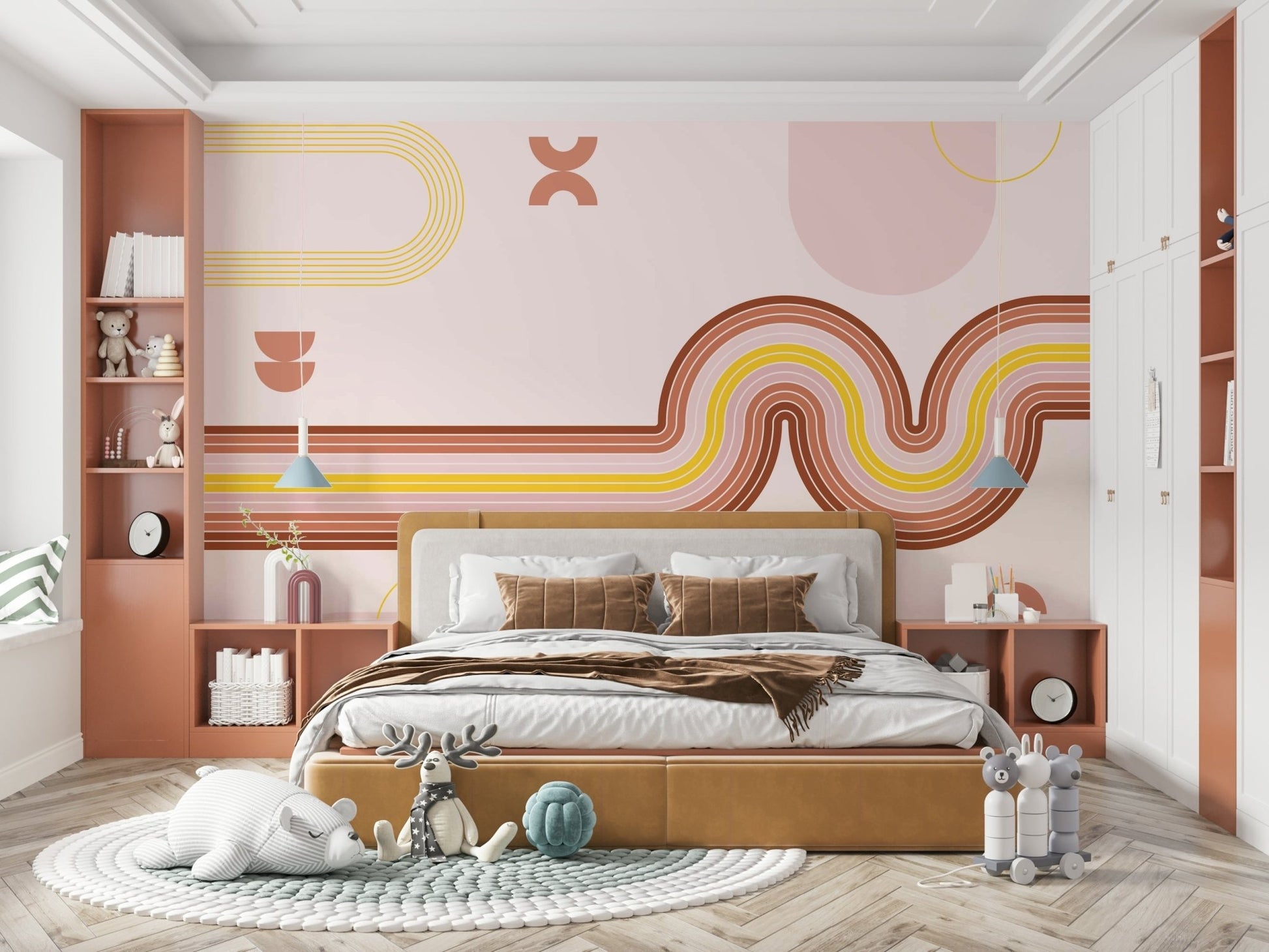 Cozy retro wallpaper for walls

