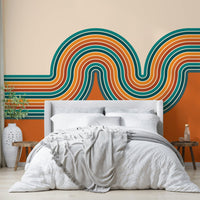 Mid-century modern wallpaper mural design

