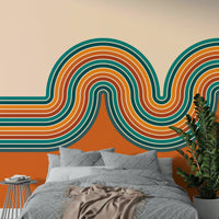 Creative office space with curvy lines wallpaper

