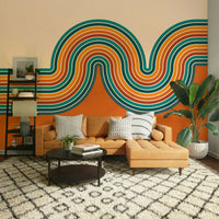 Smooth curvy line pattern wallpaper for walls

