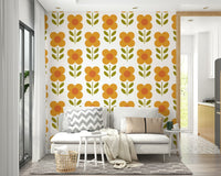 Repeating retro floral backdrop

