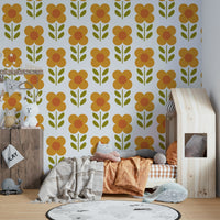 Bold orange floral vector design

