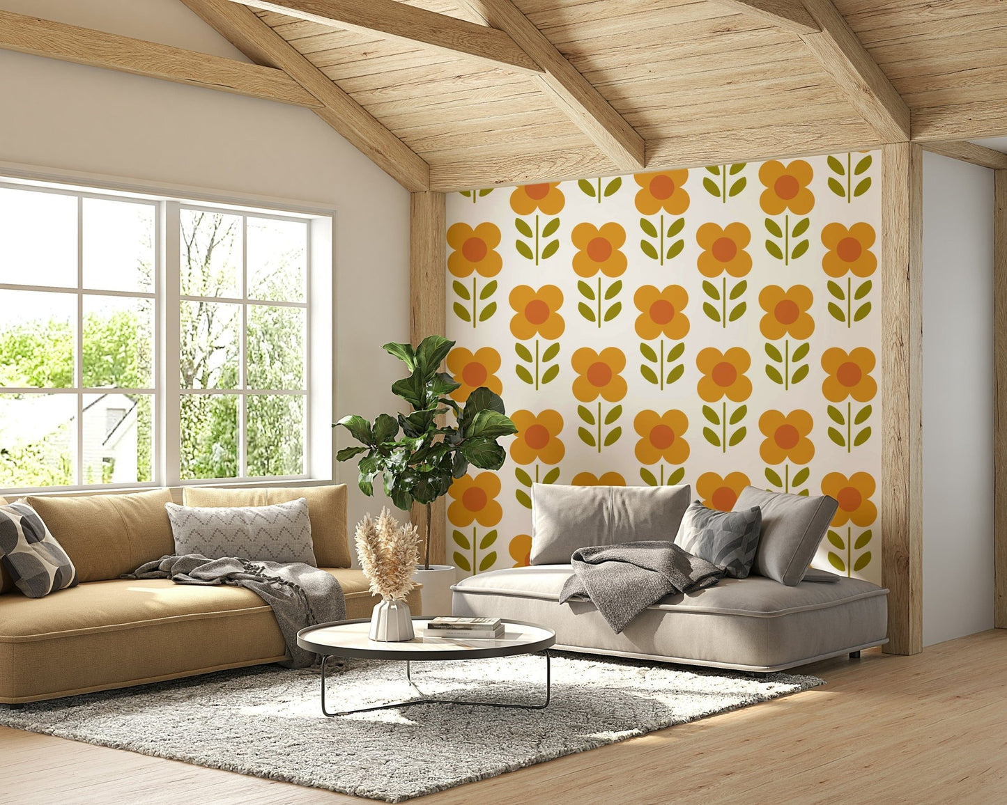 Simple wildflower icon pattern


