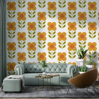 Mid-century flower wall pattern

