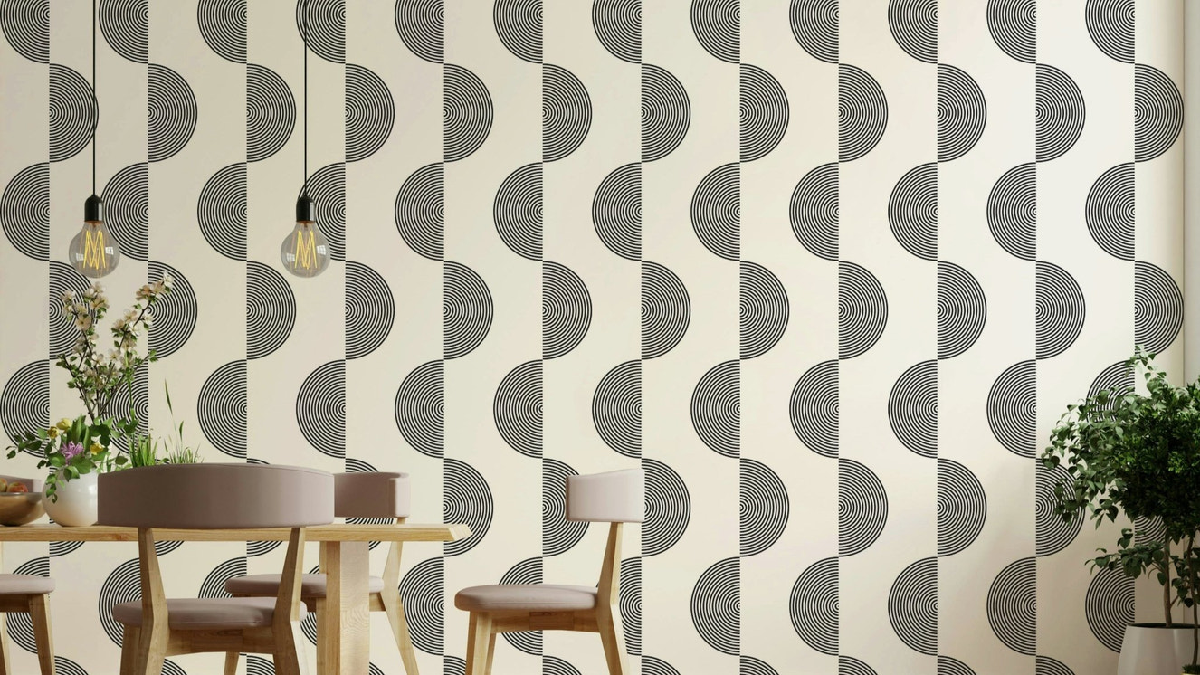 A beautiful, scenic wall mural of a serene beach setting.

