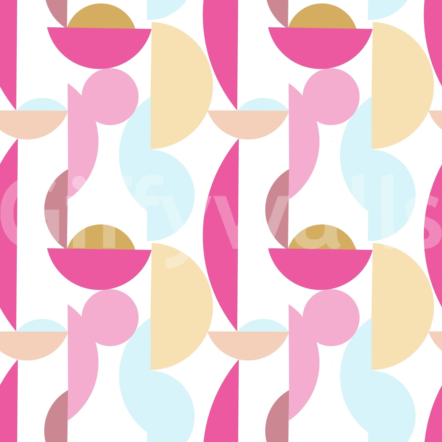Retro Geo Blush: Funky graphic wallpaper for walls.