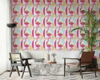 Stylish Retro Geo Blush wallpaper, playful blush pink design.
