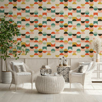 Funky Geo Harmony abstract shapes wall mural