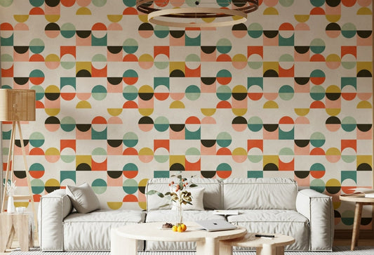Modern Geo Harmony geometric wall paper print