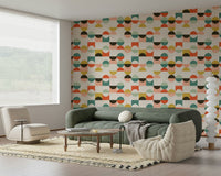 Geo circles squares Retro Geo Harmony wallpaper