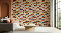 Geo Harmony colorful geometric wallpaper stylish home accent.