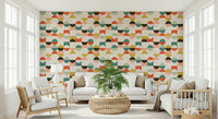 Retro Geo Harmony removable wall paper design