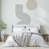 Living room with retro flow wall mural

