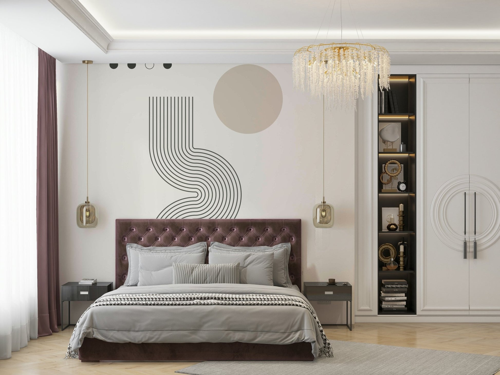 Stylish flowing shapes wallpaper texture

