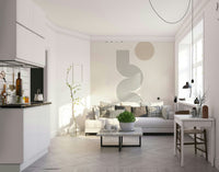 Bedroom accent wall with flowing design

