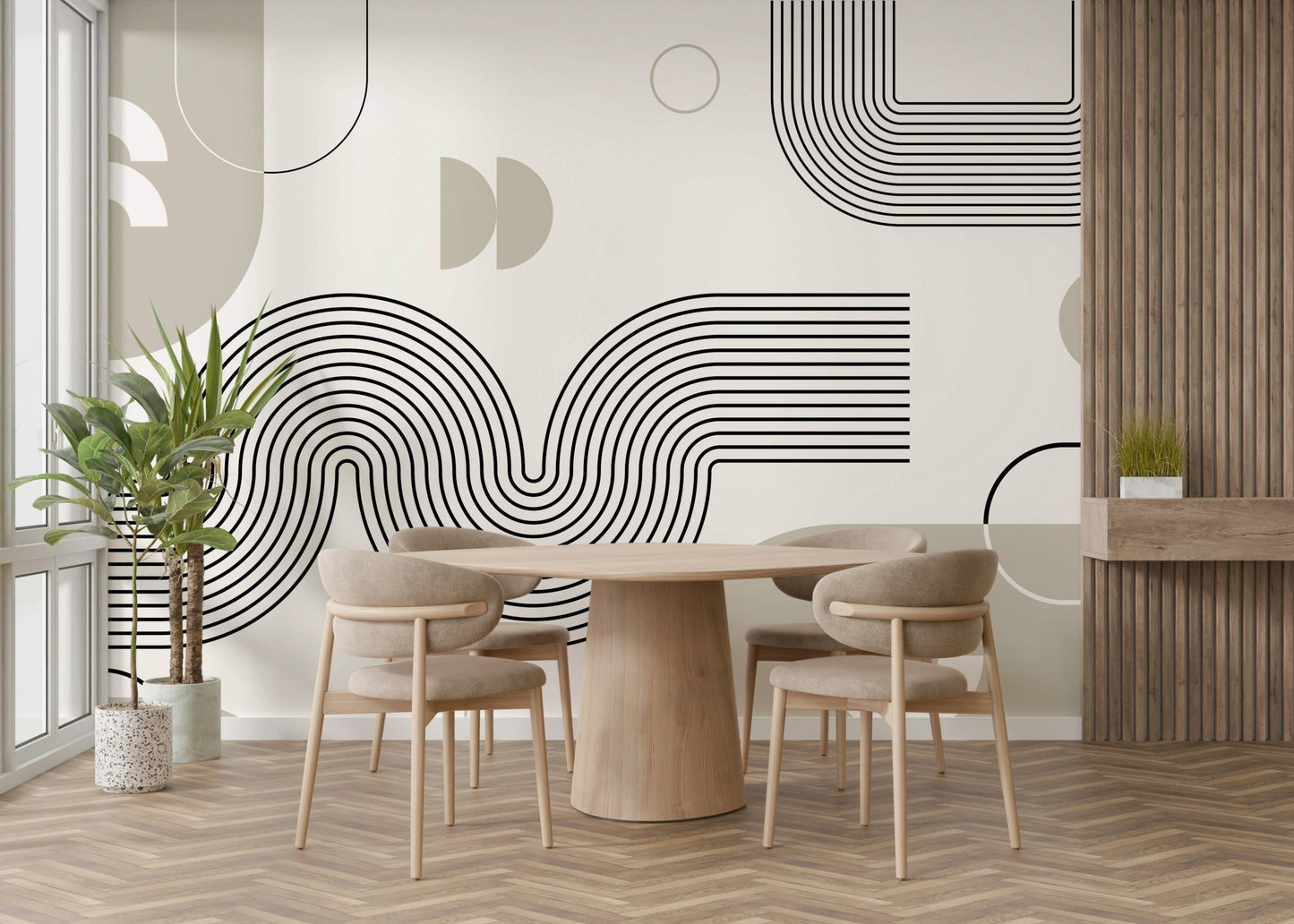 Nostalgic 70s-inspired wall mural design GD587

