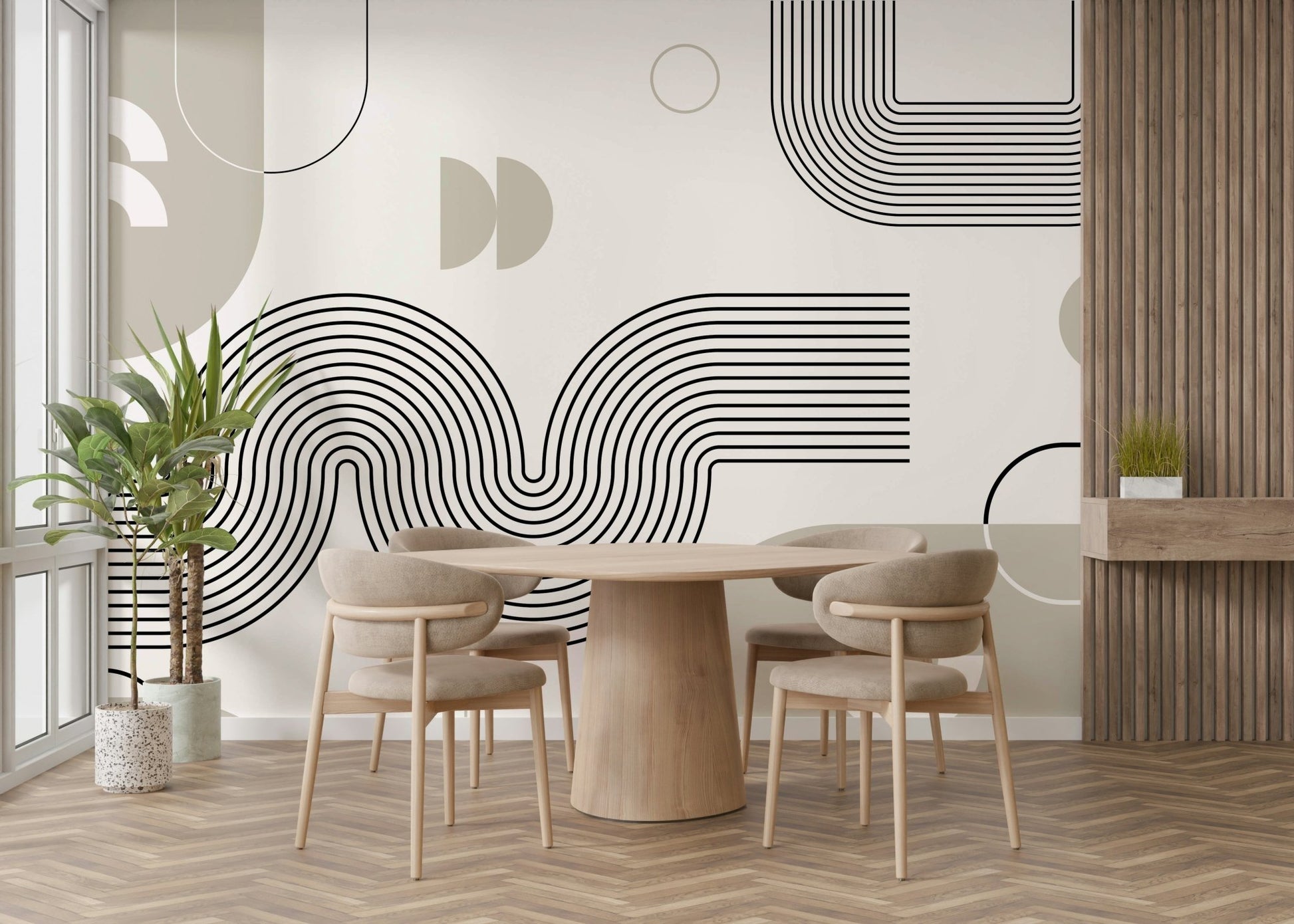 Nostalgic 70s-inspired wall mural design GD587

