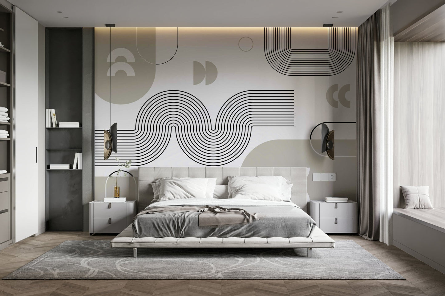 Dynamic retro wallpaper pattern detail GD587

