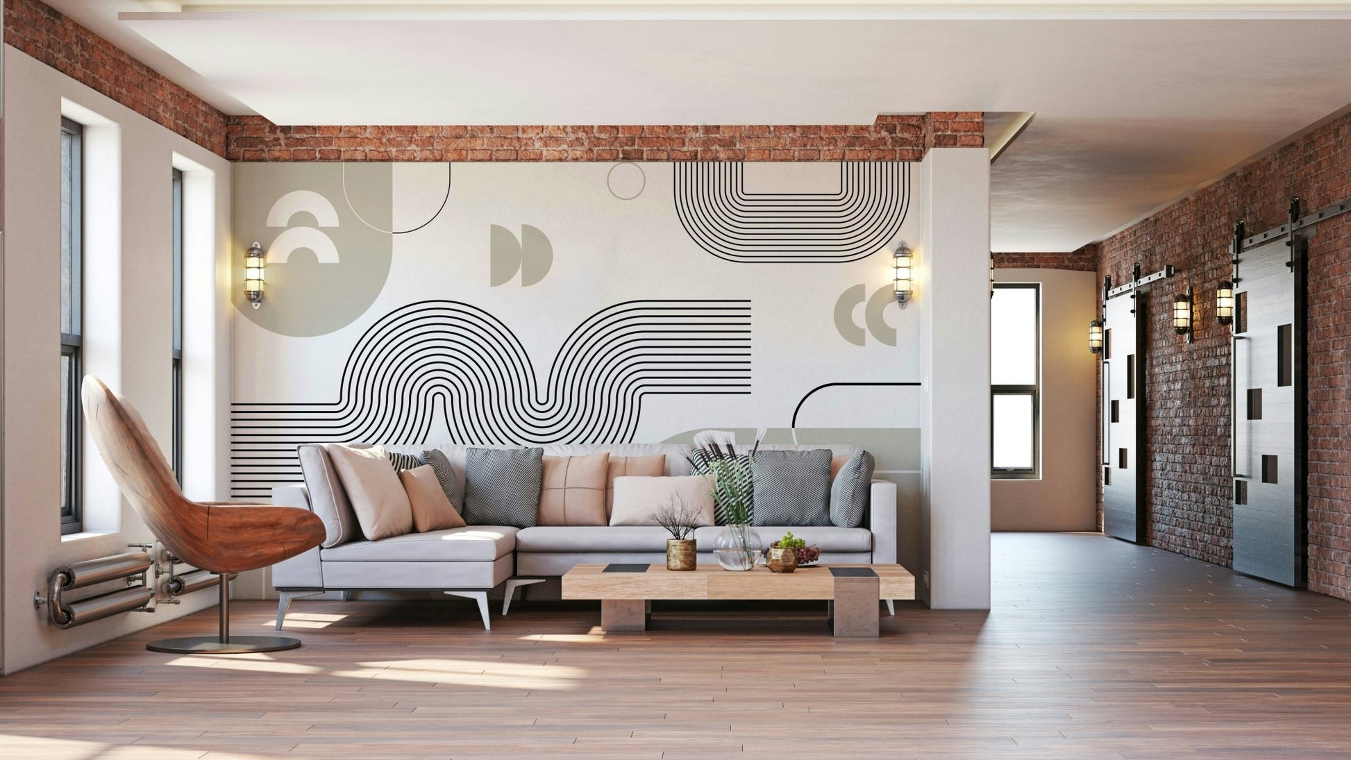 Rhythmic flowing lines wallpaper texture
 GD587
