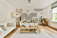 Retro Geometric Waves Wall Mural full view GD587

