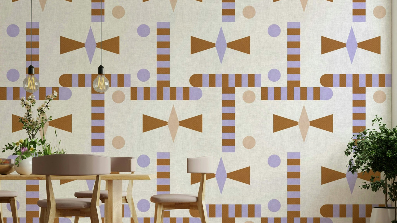 Vintage-inspired geometric wallpaper for walls

