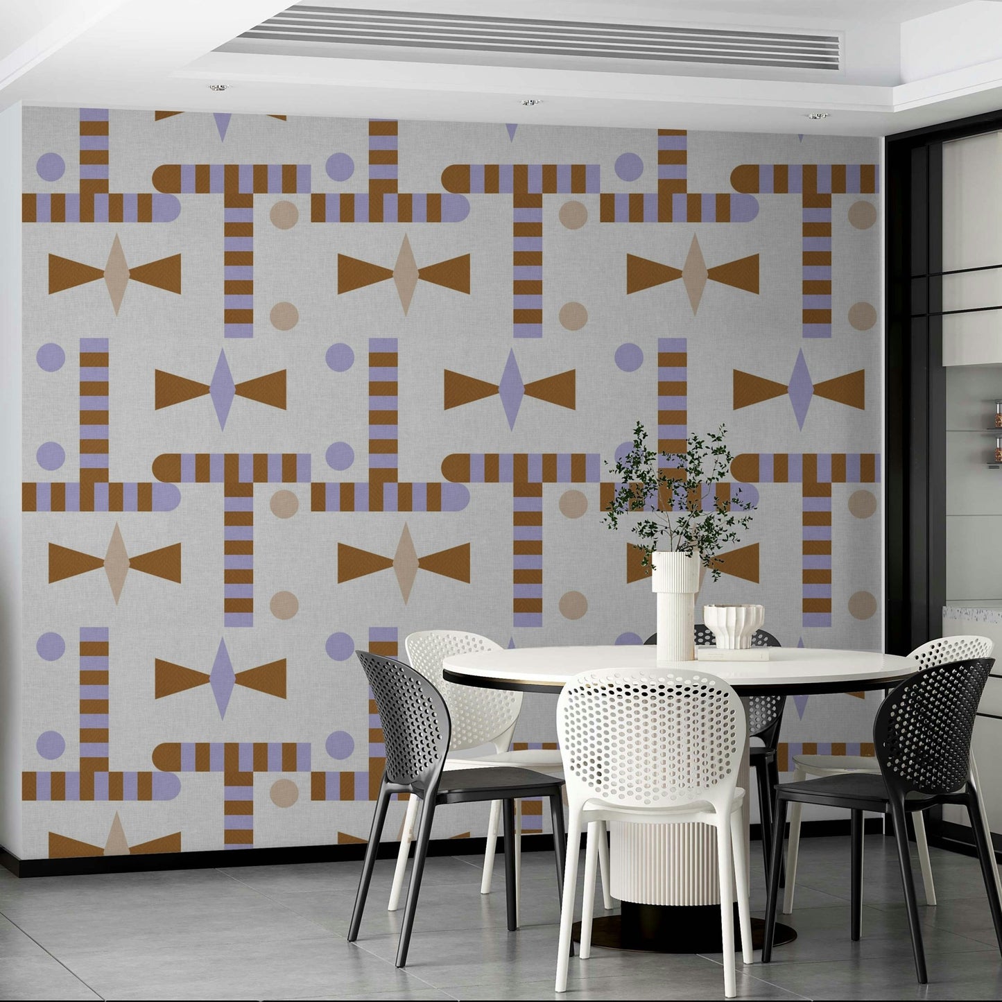 Abstract mural wallpaper with retro vibe

