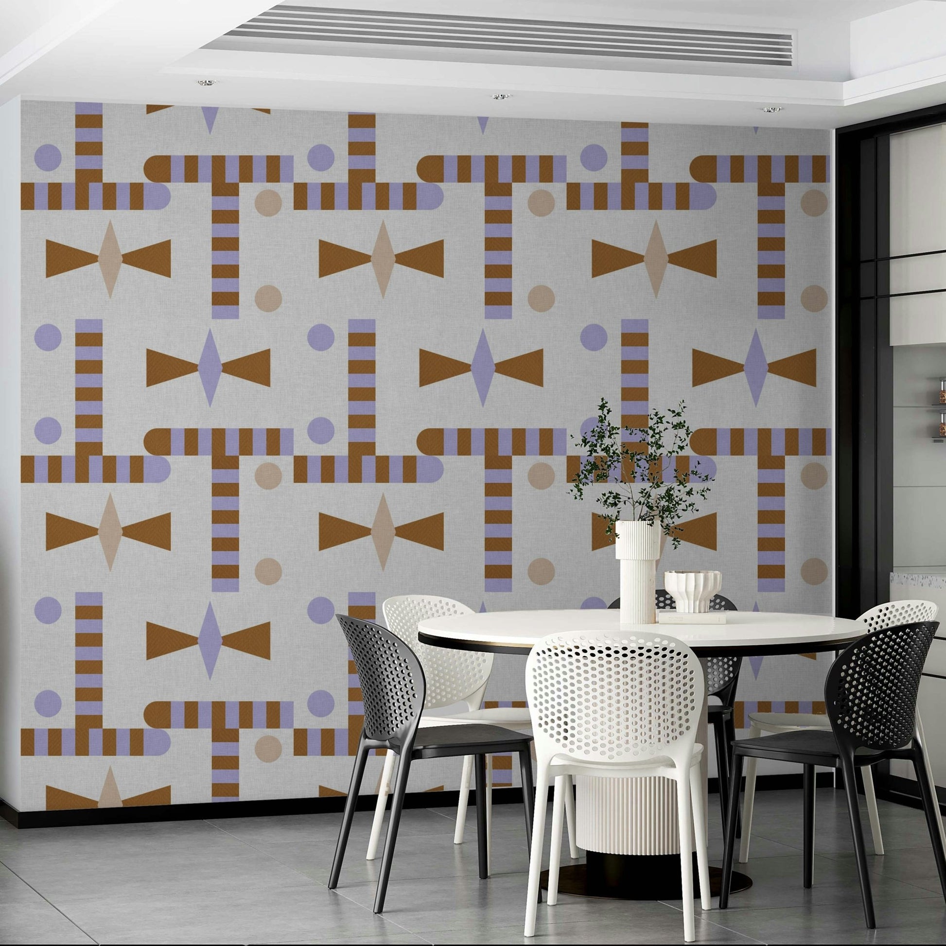 Abstract mural wallpaper with retro vibe


