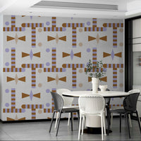 Abstract mural wallpaper with retro vibe

