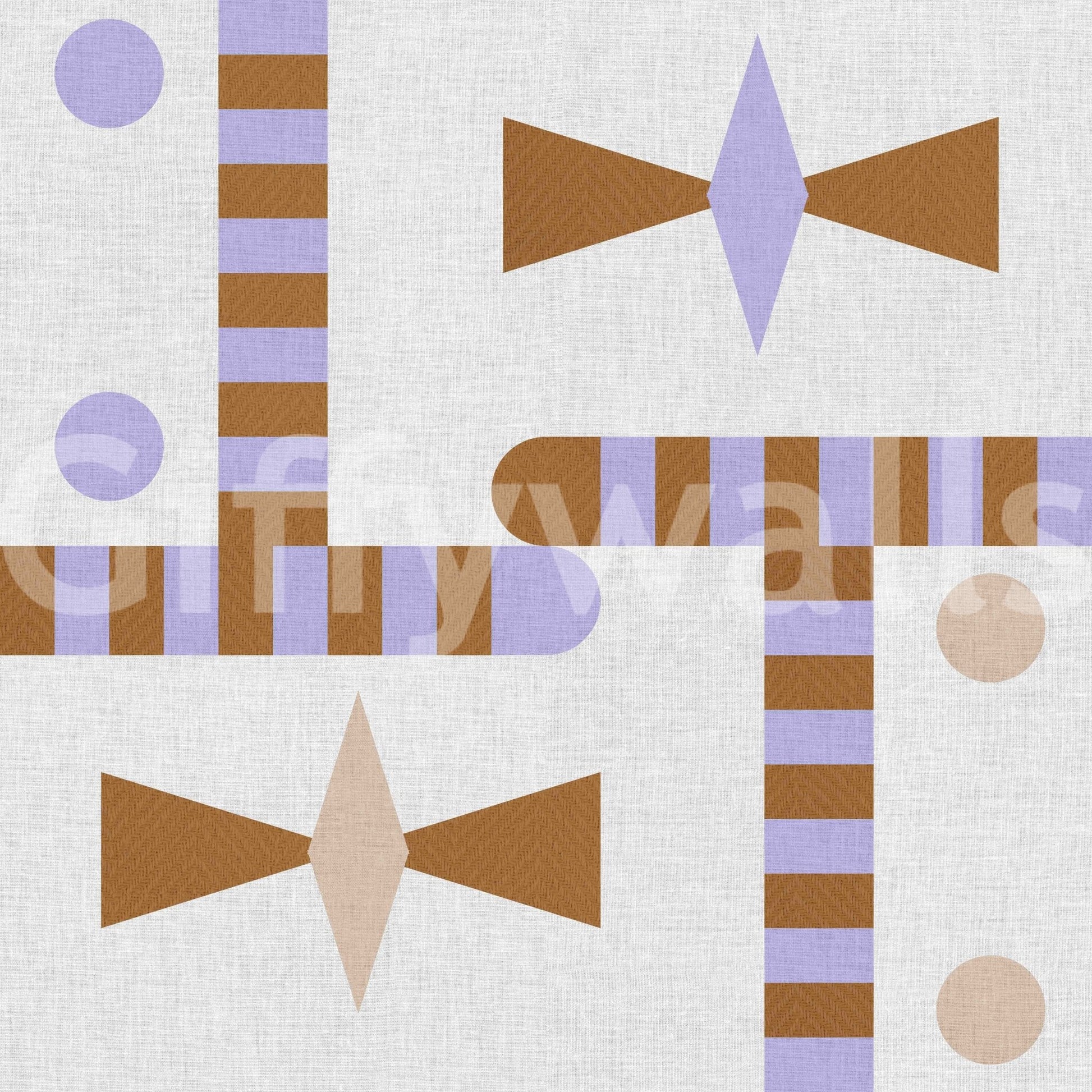 Angled shapes and curves in vintage colors
