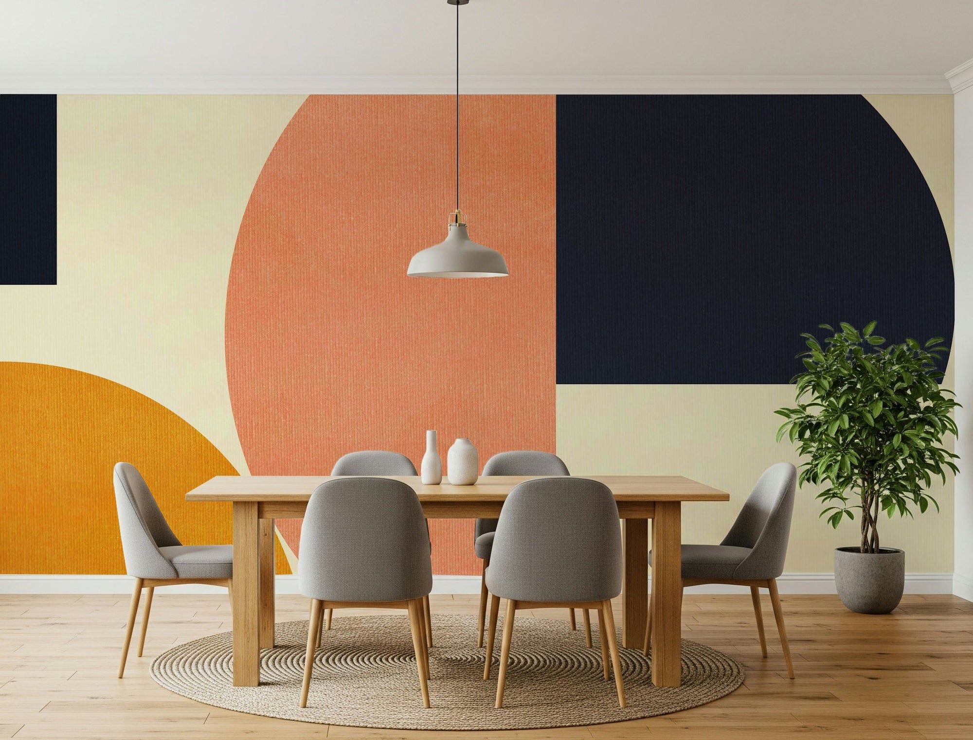 A beautiful retro geometric wallpaper mural for a modern home., GD5326