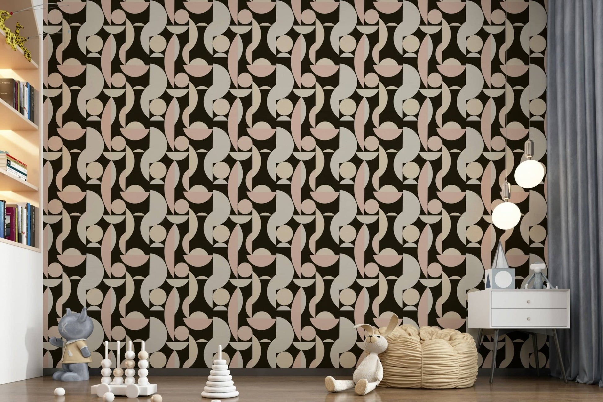 Stylish interior Retro Geometry geometric repeating pattern.