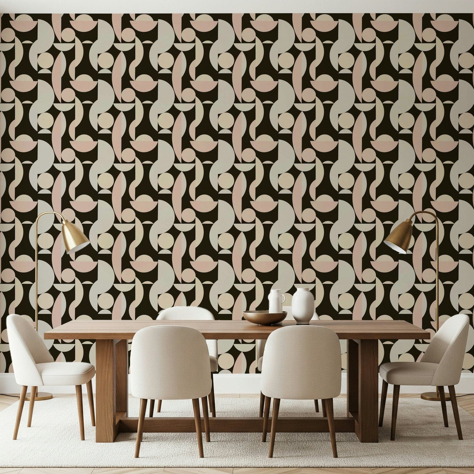 Retro Geometry wallpaper for walls abstract geometric pattern.