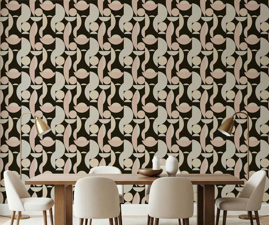 Retro Geometry wallpaper for walls abstract geometric pattern.