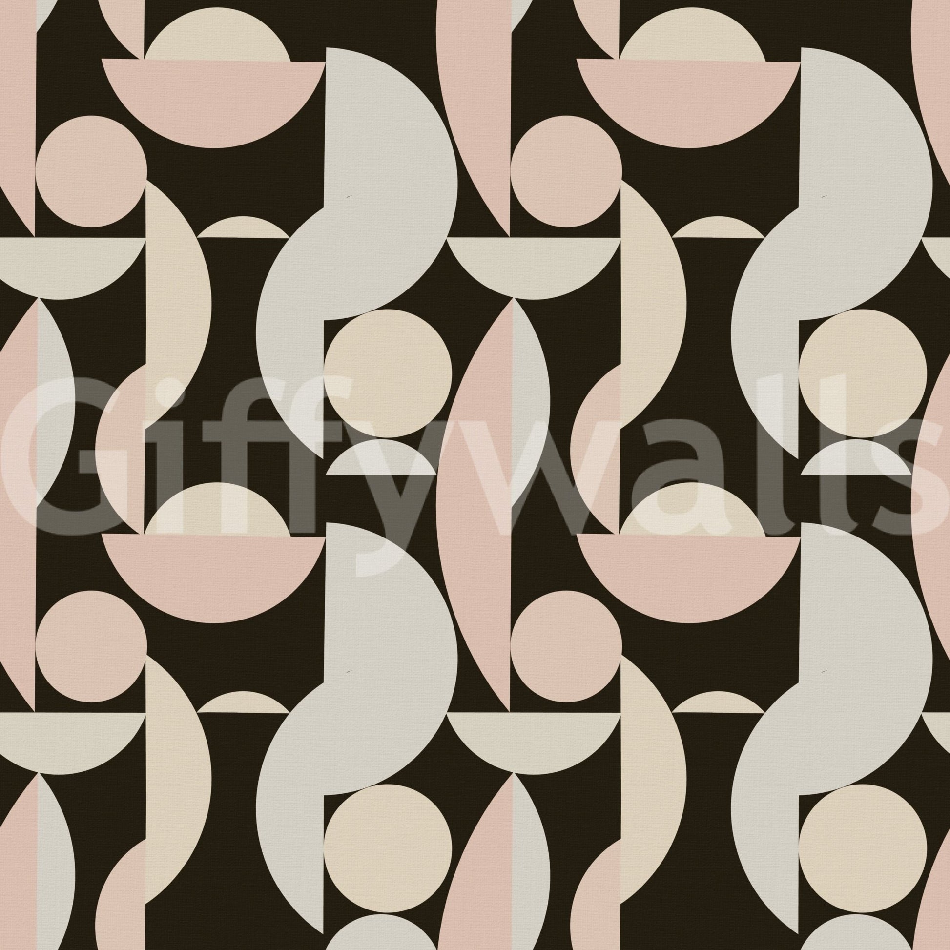 Bedroom upgrade Retro Geometry interlocking shapes mural.