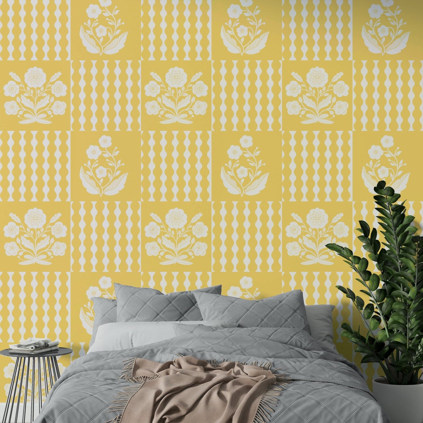 High-resolution retro floral design.

