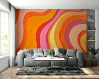 Detailed view of the soft, blended watercolor lines

