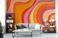 Wallpaper with a vibrant, retro-inspired design

