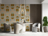 Curlicue bisque Retro Harmony Peel and Stick Wallpaper jiggery-pokery.