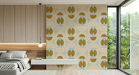Retro Harmony Wallpaper Oddment geometric wall mural fawn circles.