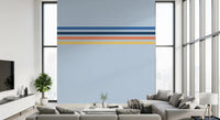Minimal striped wall mural showing Retro Horizon Stripes in soft cool tones, GD9266