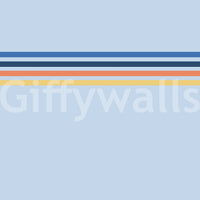 Pale blue mural with slim accent stripes and a balanced retro finish, GD9266