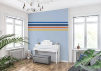 Clean horizontal lines shape the Retro Horizon Stripes wall mural surface, GD9266