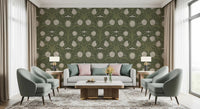 Retro Nouveau Wallpaper in an elegant repeating tulip garden motif, GD9112
